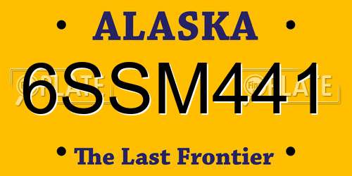 6SSM441 Alaska License Plate