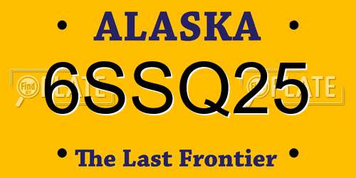 6SSQ25 Alaska License Plate