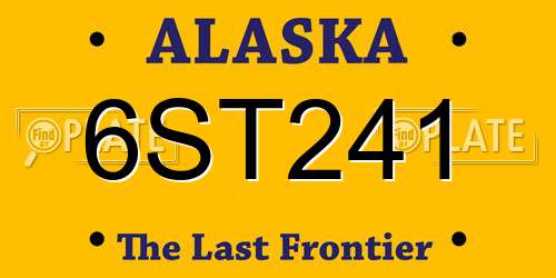 6ST241 Alaska License Plate