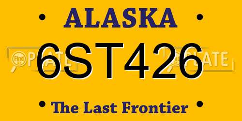 6ST426 Alaska License Plate