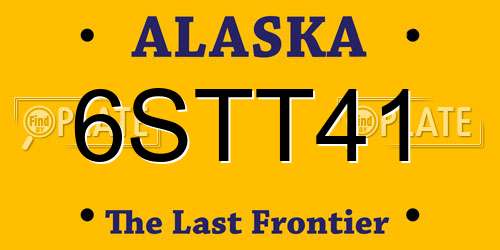 6STT41 Alaska License Plate
