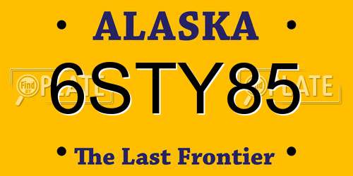 6STY85 Alaska License Plate