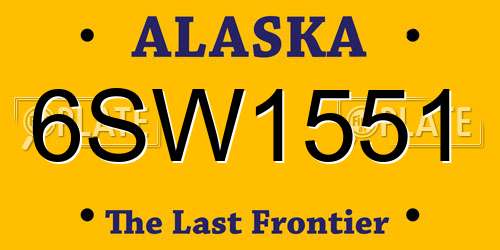 6SW1551 Alaska License Plate