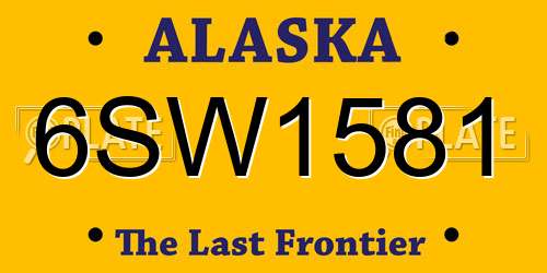 6SW1581 Alaska License Plate