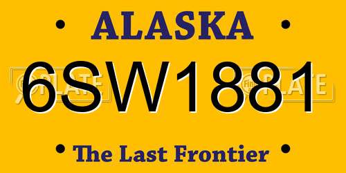 6SW1881 Alaska License Plate