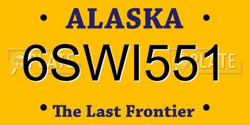 6SWI551 Alaska License Plate