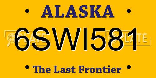 6SWI581 Alaska License Plate