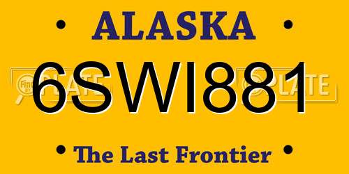 6SWI881 Alaska License Plate