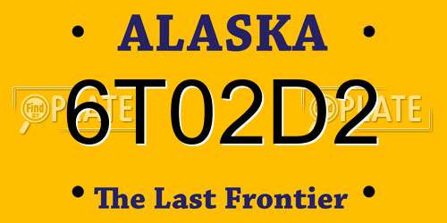 6T02D2 Alaska License Plate