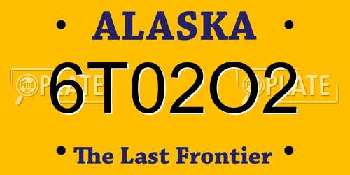 6T02O2 Alaska License Plate