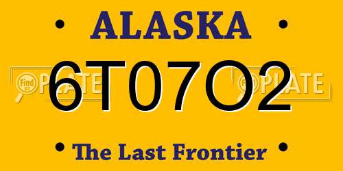 6T07O2 Alaska License Plate
