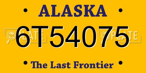 6T54075 Alaska License Plate