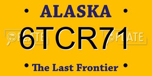 6TCR71 Alaska License Plate