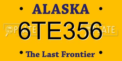 6TE356 Alaska License Plate