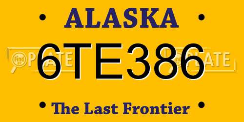 6TE386 Alaska License Plate