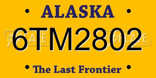 6TM2802 Alaska License Plate