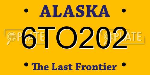 6TO202 Alaska License Plate