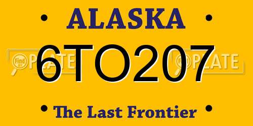 6TO207 Alaska License Plate