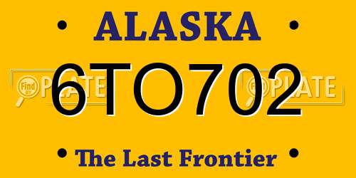 6TO702 Alaska License Plate