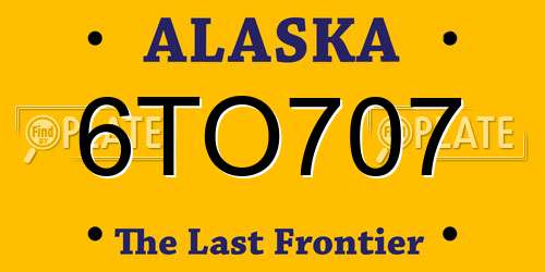 6TO707 Alaska License Plate