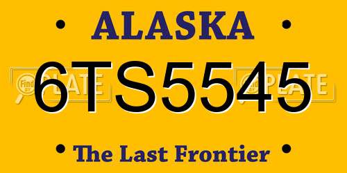 6TS5545 Alaska License Plate