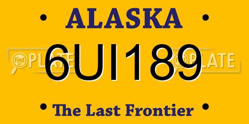 6UI189 Alaska License Plate