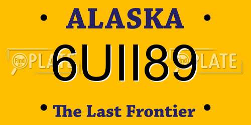 6UII89 Alaska License Plate