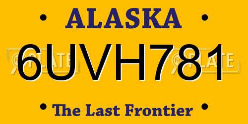 6UVH781 Alaska License Plate