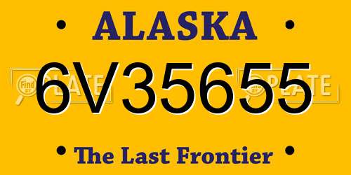 6V35655 Alaska License Plate