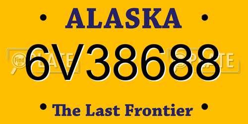 6V38688 Alaska License Plate