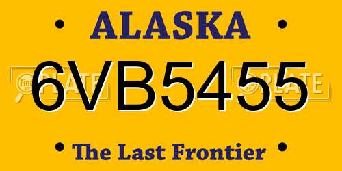 6VB5455 Alaska License Plate