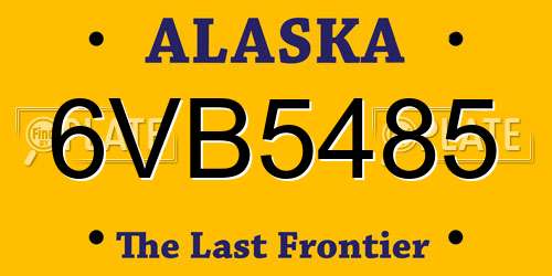 6VB5485 Alaska License Plate