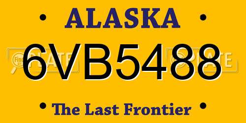 6VB5488 Alaska License Plate