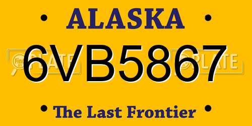 6VB5867 Alaska License Plate