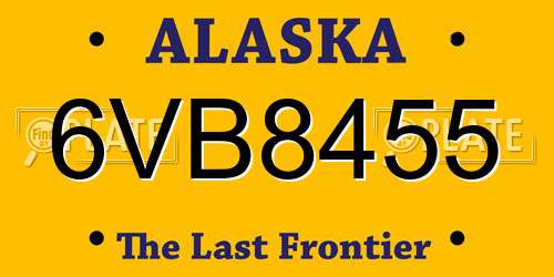 6VB8455 Alaska License Plate
