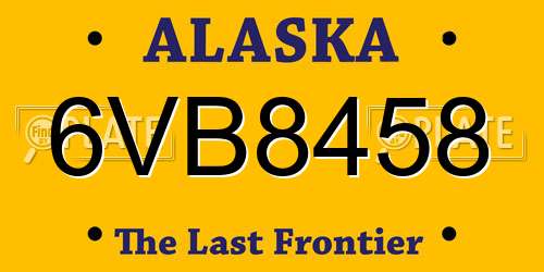6VB8458 Alaska License Plate