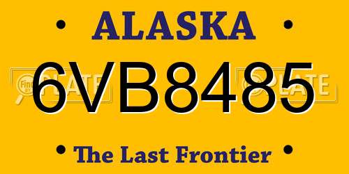6VB8485 Alaska License Plate