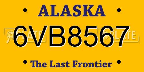 6VB8567 Alaska License Plate
