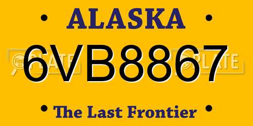 6VB8867 Alaska License Plate