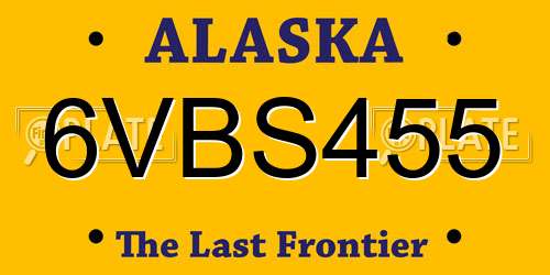 6VBS455 Alaska License Plate