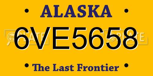 6VE5658 Alaska License Plate