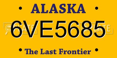 6VE5685 Alaska License Plate