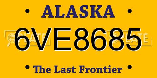6VE8685 Alaska License Plate