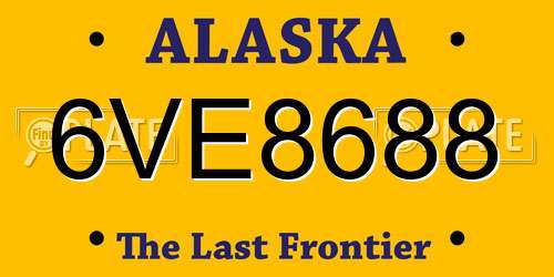 6VE8688 Alaska License Plate