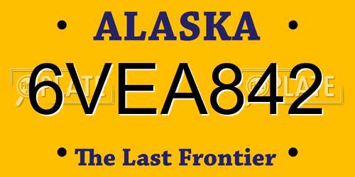 6VEA842 Alaska License Plate
