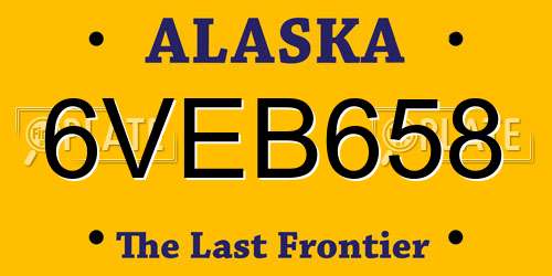 6VEB658 Alaska License Plate