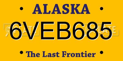 6VEB685 Alaska License Plate