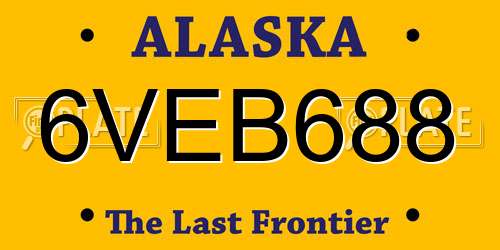 6VEB688 Alaska License Plate