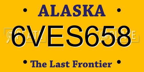 6VES658 Alaska License Plate