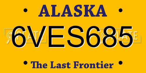 6VES685 Alaska License Plate